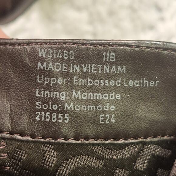 Cole Haan Catlyn Block Heel Booties Embossed leather dark brown size 11 - Picture 7 of 7